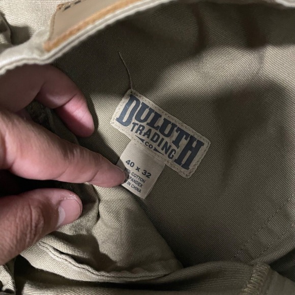 Duluth Flex Fire Hose Pants Size 40x32 Beige Straight Leg Canvas Work Pants - Picture 4 of 7